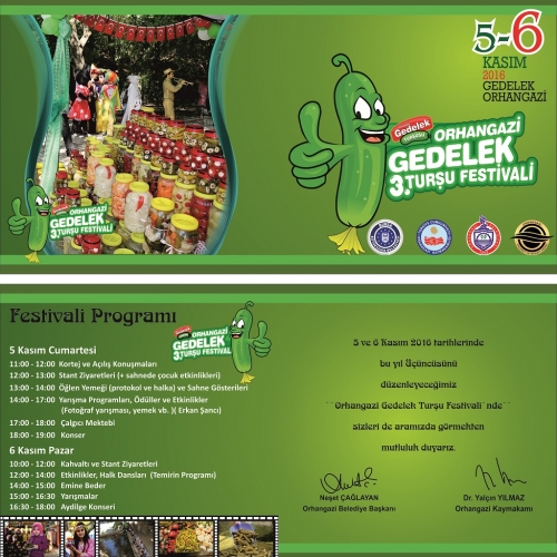 Üçüncü Orhangazi Gedelek Turşu Festivali Başlıyor